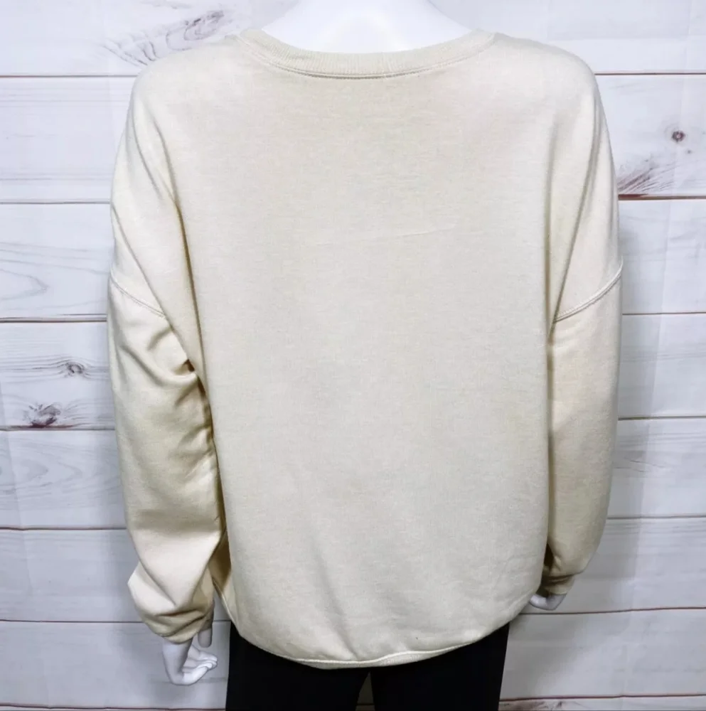 Disney Mickey Mouse Women Sweatshirt Sz XXLBeige Round Neck Long Sleeve Pullover - Picture 3 of 8